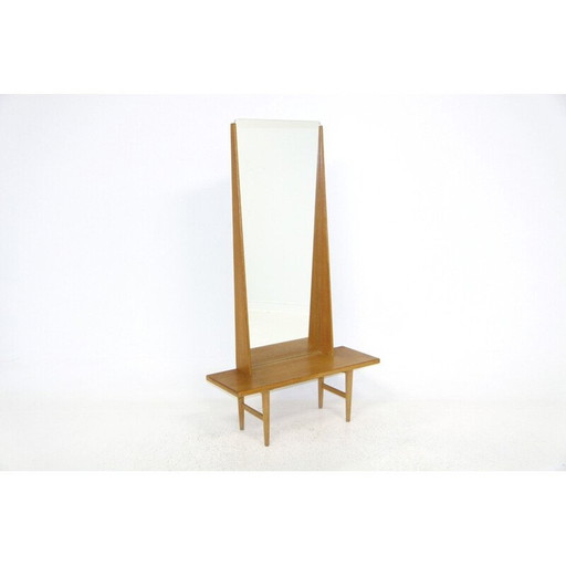 Vintage eikenhouten spiegel van Kurt Østervig voor Emmaboda Möbelfabrik, Zweden 1960
