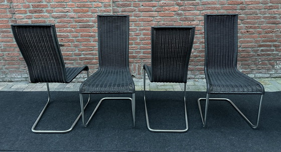 Image 1 of Set Of 4 Black Tecta B25 Cantiliver Chairs - 1970S