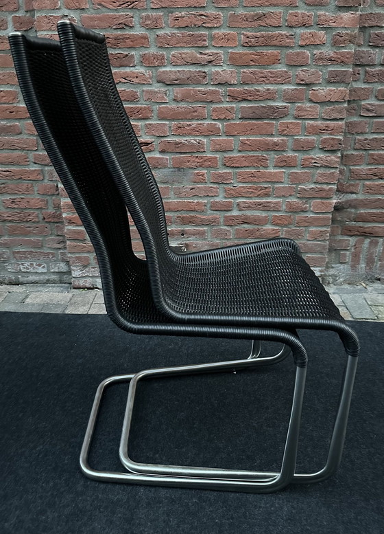 Image 1 of Set Of 4 Black Tecta B25 Cantiliver Chairs - 1970S