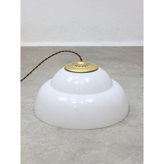 Image 1 of Vintage hanglamp van messing en plexiglas, Italië