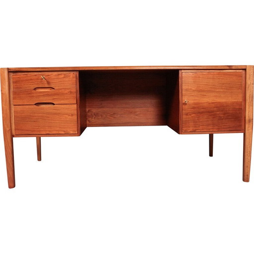 Vintage notenhouten bureau van Wilhelm Renz, 1960