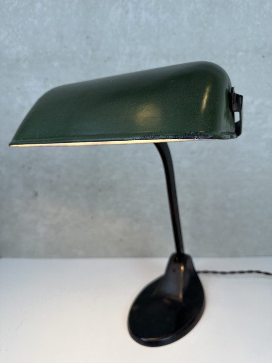 Image 1 of Art deco Viktoria notarislamp / bankerslamp emaille