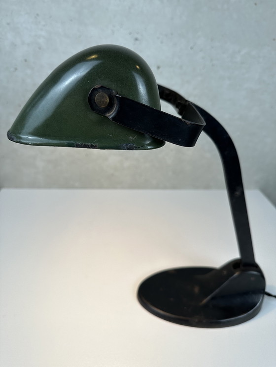 Image 1 of Art deco Viktoria notarislamp / bankerslamp emaille