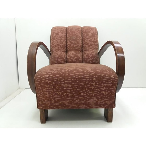Image 1 of Set van 3 Art deco vintage Halabala fauteuils door U.P. Race Brno, Tsjecho-Slowakije jaren 1930