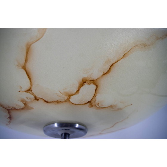 Image 1 of Vintage hanglamp van glas en gepolijst metaal voor Napako, 1960