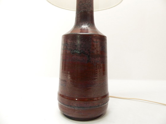 Image 1 of Scandinavische Keramische Lamp Sang De Boeuf Désirée Stentoj 1970