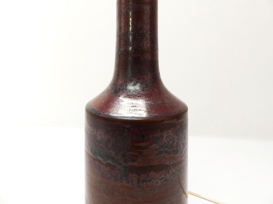 Image 1 of Scandinavische Keramische Lamp Sang De Boeuf Désirée Stentoj 1970