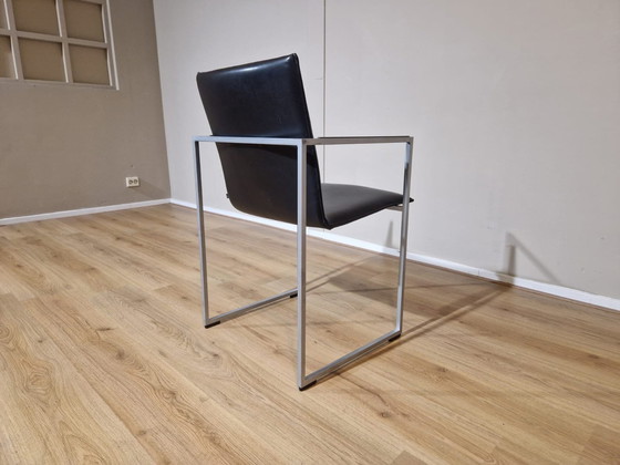 Image 1 of 4X Arco Frame - Eetkamerstoelen - Zwart - Leder - Design