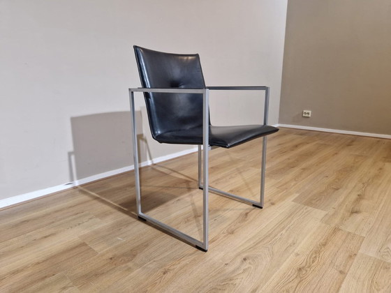 Image 1 of 4X Arco Frame - Eetkamerstoelen - Zwart - Leder - Design