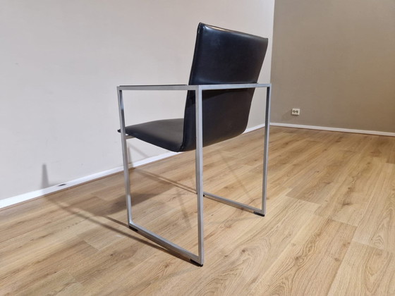 Image 1 of 4X Arco Frame - Eetkamerstoelen - Zwart - Leder - Design