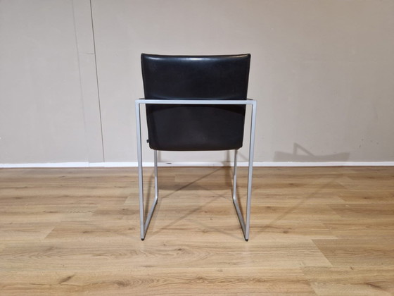 Image 1 of 4X Arco Frame - Eetkamerstoelen - Zwart - Leder - Design