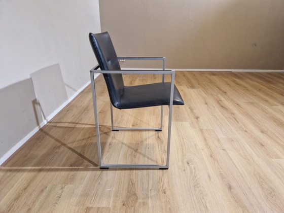 Image 1 of 4X Arco Frame - Eetkamerstoelen - Zwart - Leder - Design