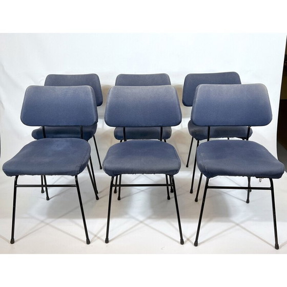 Image 1 of Set van 6 vintage Delfino eetkamerstoelen door Erberto Carboni voor Arflex, jaren 1950