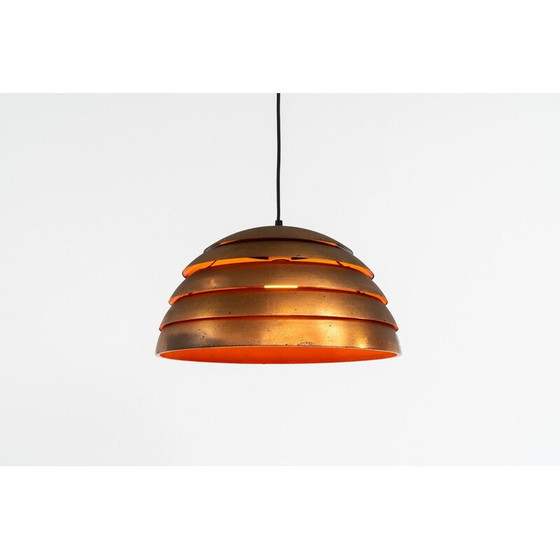 Image 1 of Vintage koperen "Beehive" hanglamp door Hans-Agne Jakobsson voor Ab Markaryd, Zweden 1950