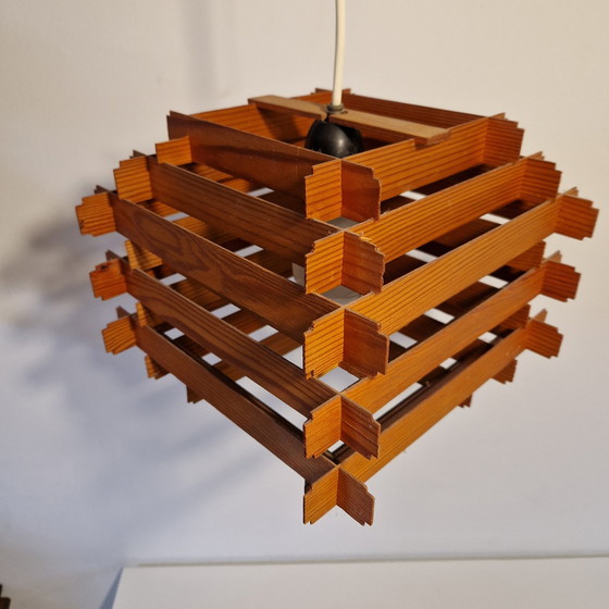 Image 1 of 60'S Deense Vintage Hanglamp Lamellen Lamp