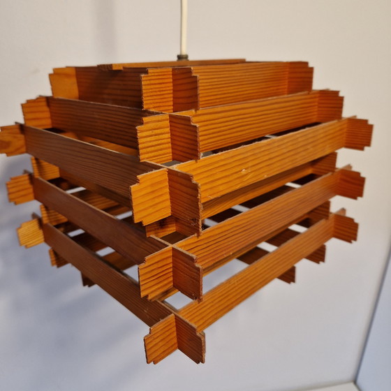 Image 1 of 60'S Deense Vintage Hanglamp Lamellen Lamp