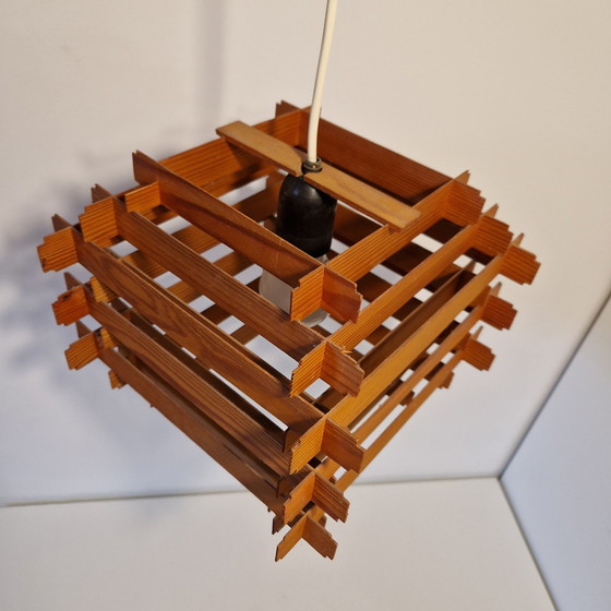 Image 1 of 60'S Deense Vintage Hanglamp Lamellen Lamp