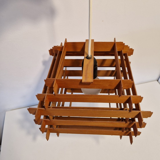 Image 1 of 60'S Deense Vintage Hanglamp Lamellen Lamp