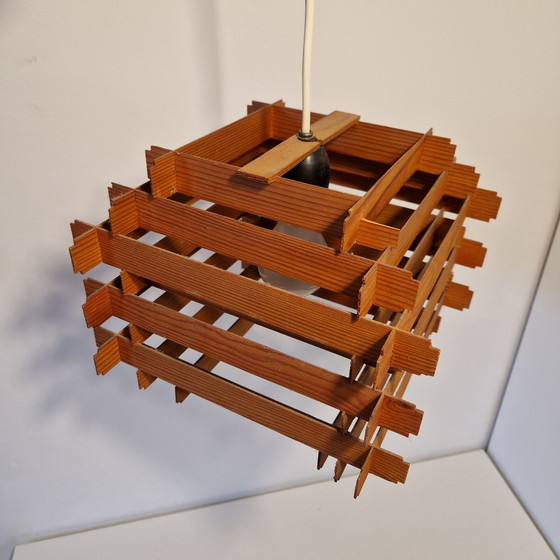 Image 1 of 60'S Deense Vintage Hanglamp Lamellen Lamp