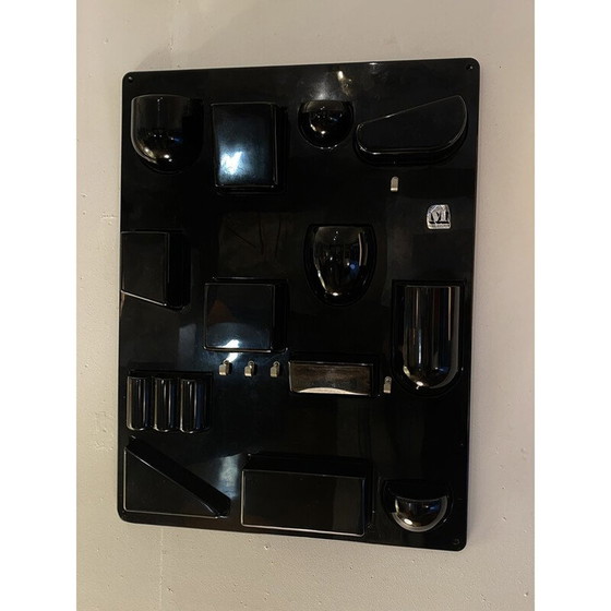 Image 1 of Vintage zwarte wandorganizer van Dorothee Becker, Duitsland 1969