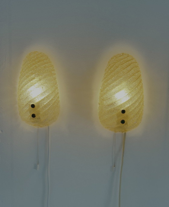 Image 1 of 2X Murano Glazen Wandlamp ‘50