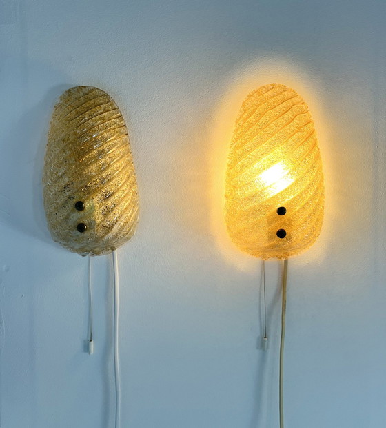 Image 1 of 2X Murano Glazen Wandlamp ‘50