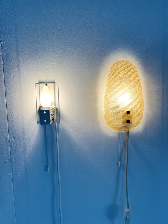 Image 1 of 2X Murano Glazen Wandlamp ‘50