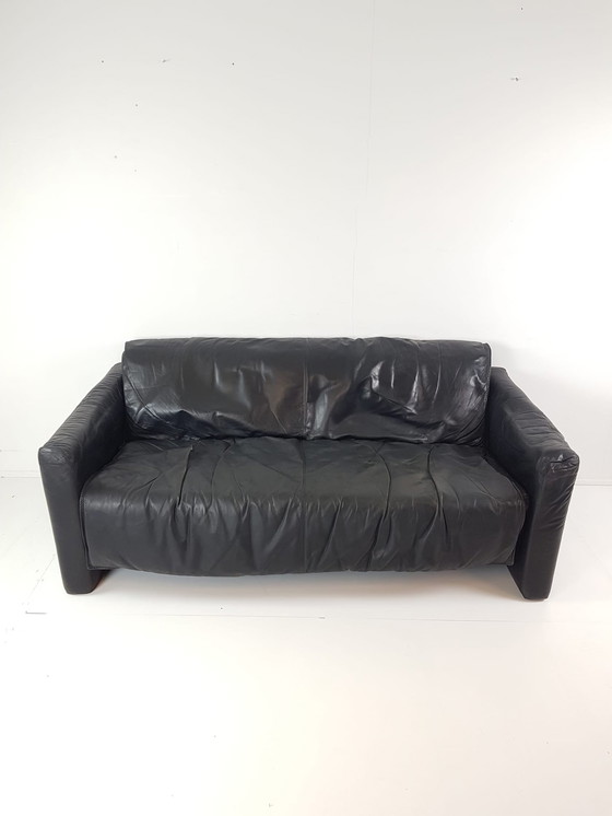 Image 1 of Leolux ‘Pago Pago’ Bankstel Zwart Leer | Black Leather