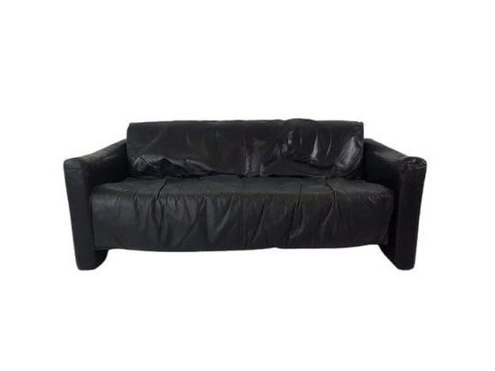 Image 1 of Leolux ‘Pago Pago’ Bankstel Zwart Leer | Black Leather