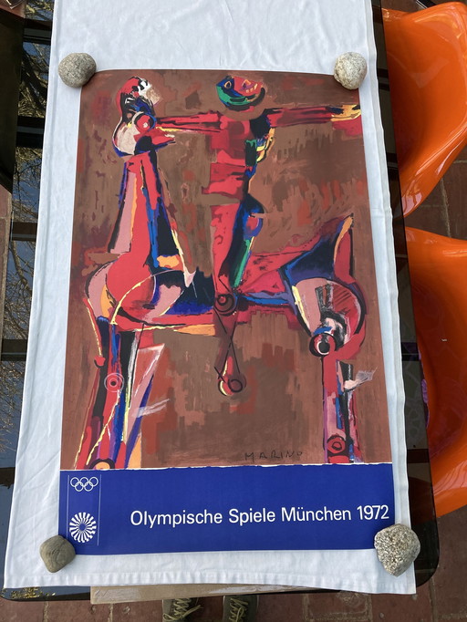 Lithografie Olympische Zomerspelen 1972, München, Door Marino Marini