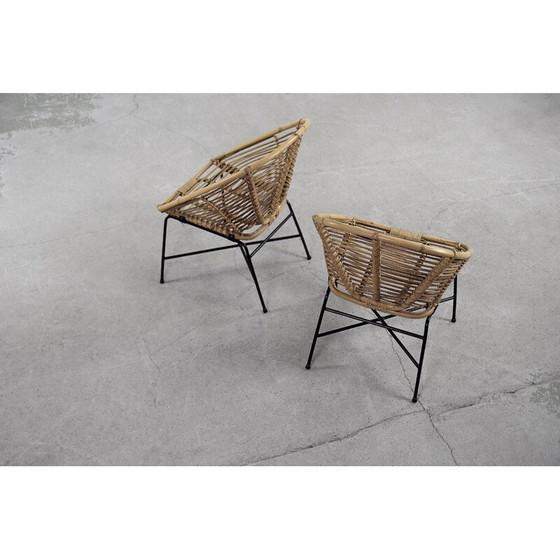 Image 1 of Paar bamboe fauteuils uit de Mid Century, 1960