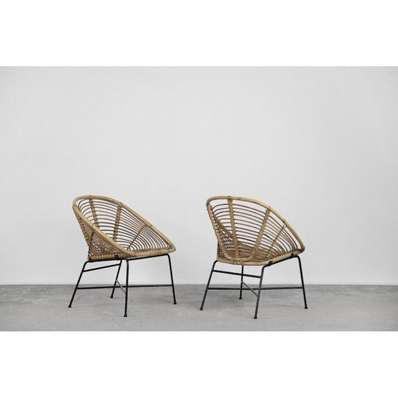 Image 1 of Paar bamboe fauteuils uit de Mid Century, 1960