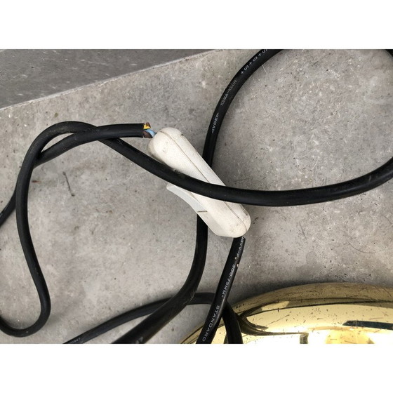 Image 1 of Vintage messing en glazen lotusbloem vloerlamp, 1970