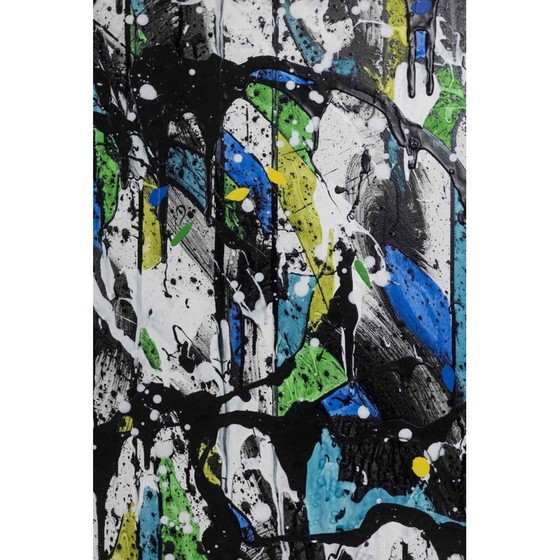 Image 1 of Acryl op vintage doek van Dan Hôo, 2023