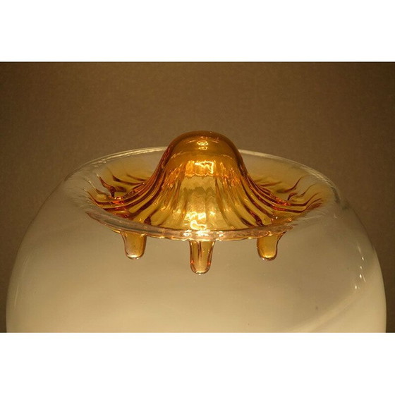 Image 1 of Mid-century vloerlamp met marmeren voet en steel en lampenkap, Italië 1970