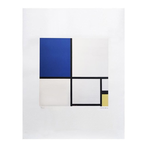 1970S Originele prachtige litho naar Piet Mondriaan "Compositie" Limited Edition