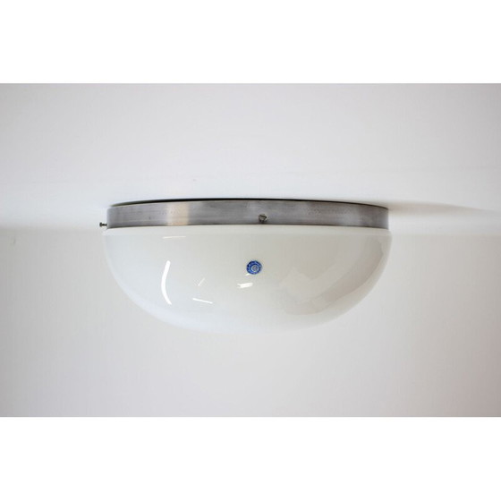 Image 1 of Paar vintage chromen plafondlampen van Napako, Tsjecho-Slowakije 1940