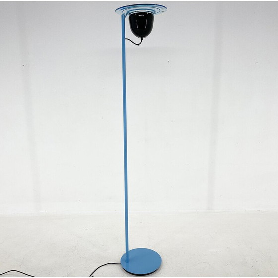 Image 1 of Vintage glazen Vetri Murano en metalen vloerlamp, Italië 1970