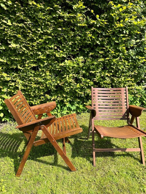 Image 1 of Paar "Rex" inklapbare fauteuils van Niko Kralj