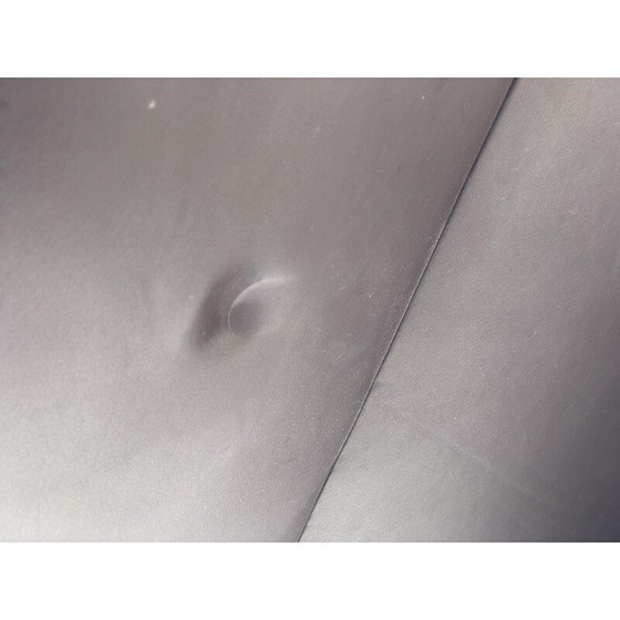 Image 1 of Paar vintage chocolade leren 3-zitsbanken van Tito Agnoli voor Poltrona Frau, 1970