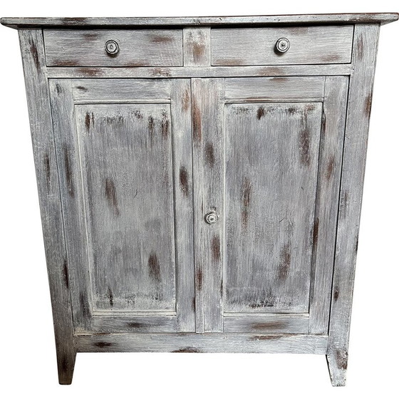 Image 1 of Vintage dressoir met cerusé effect, 2 laden en 1 plank