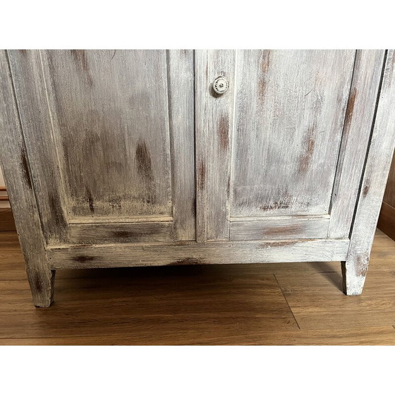 Image 1 of Vintage dressoir met cerusé effect, 2 laden en 1 plank