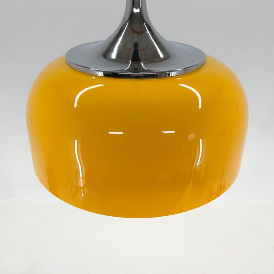 Image 1 of Mid century gele hanglamp van Harvey Guzzini voor Meblo, Italië 1970