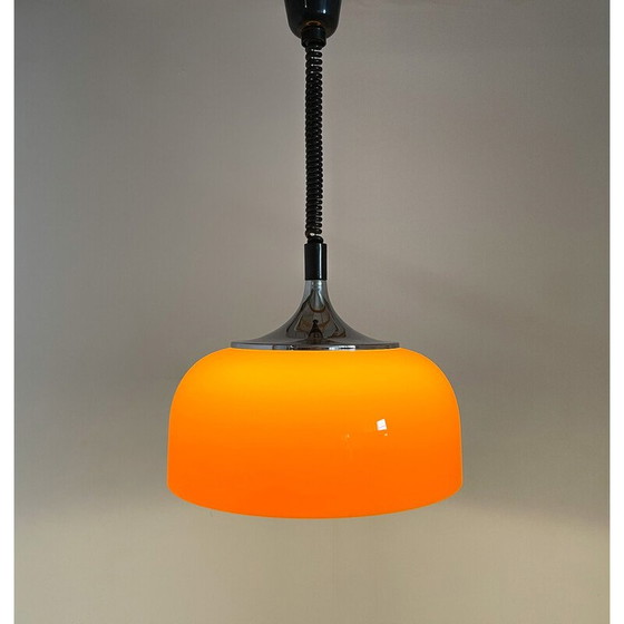 Image 1 of Mid century gele hanglamp van Harvey Guzzini voor Meblo, Italië 1970