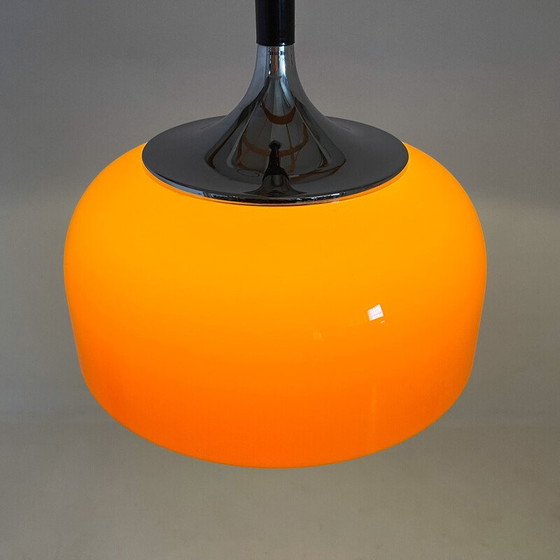 Image 1 of Mid century gele hanglamp van Harvey Guzzini voor Meblo, Italië 1970