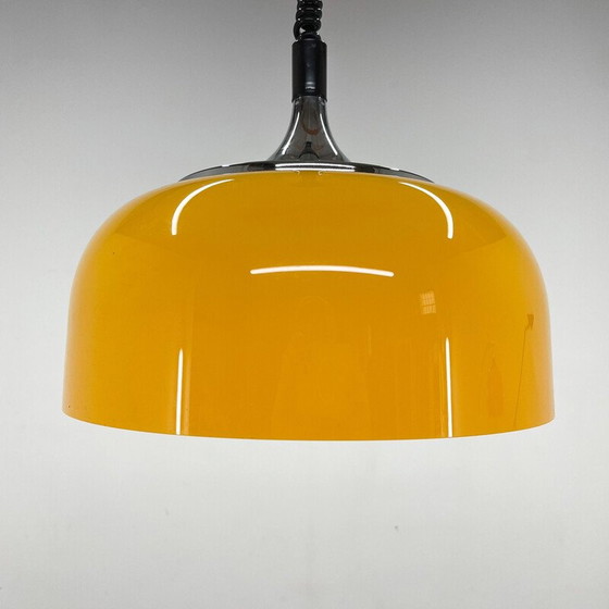Image 1 of Mid century gele hanglamp van Harvey Guzzini voor Meblo, Italië 1970