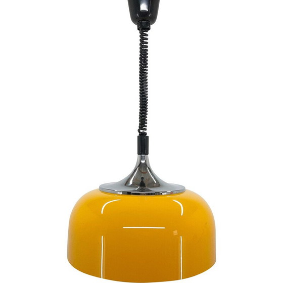 Image 1 of Mid century gele hanglamp van Harvey Guzzini voor Meblo, Italië 1970