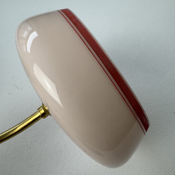 Image 1 of Paar antieke roze opaline wandlampen