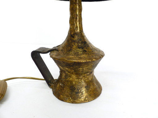 Max Bré Bronzen Brutalistische Lamp 1970