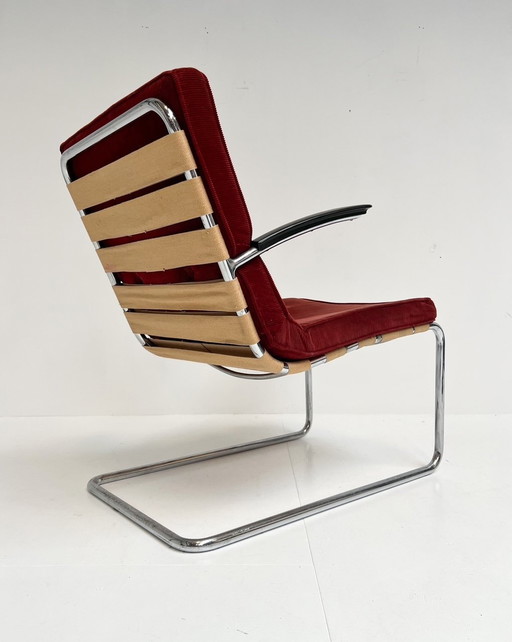 Zeer Unieke Vintage Gispen 411 Fauteuil, 1930'S